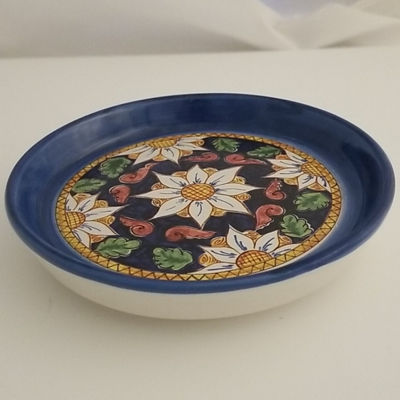 Artigianato Italiano/Italy Floral art Trinket tray, saucer, Ashtray - Picture 2 of 7